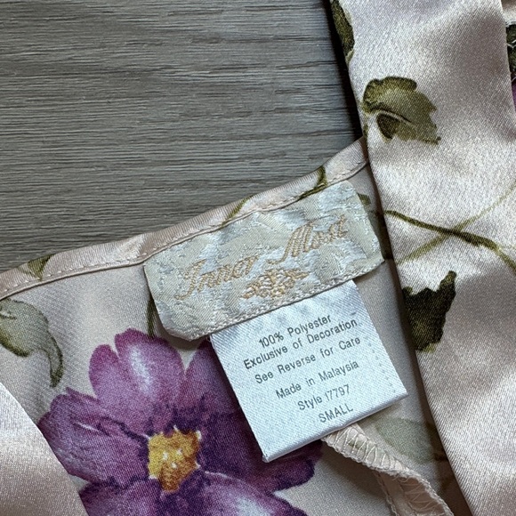 Elegant Floral Slip Dress with Purple and Green Accents - Picture 3 of 3